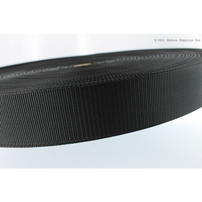 Nylon Webbing Light (17337) 1-1/2" (38mm) 401 Black (By the roll)