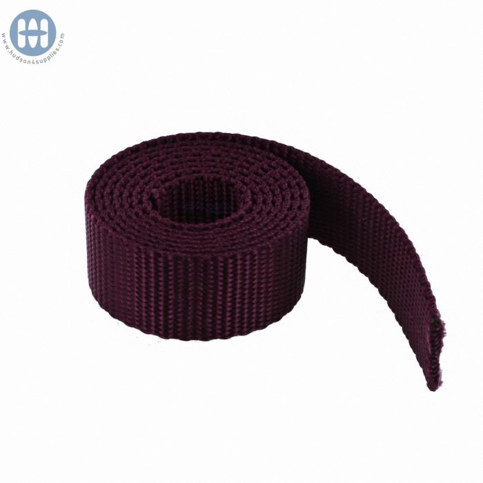 Nylon Webbing Heavy 1" (25mm) 210 Maroon (By The Yard)