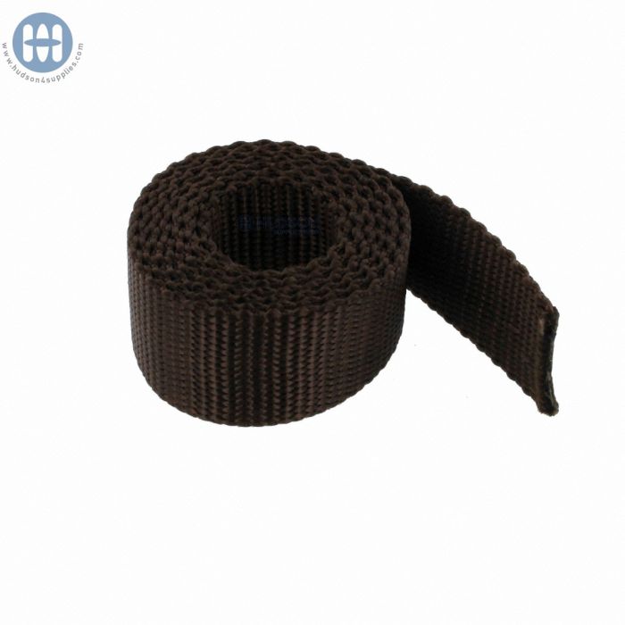 Nylon Heavy Duty Webbing 1" (25mm) 703 Brown (by the yard)