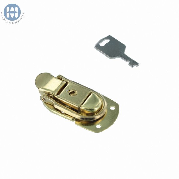 Hudson Drawbolt with Key Flash Brass