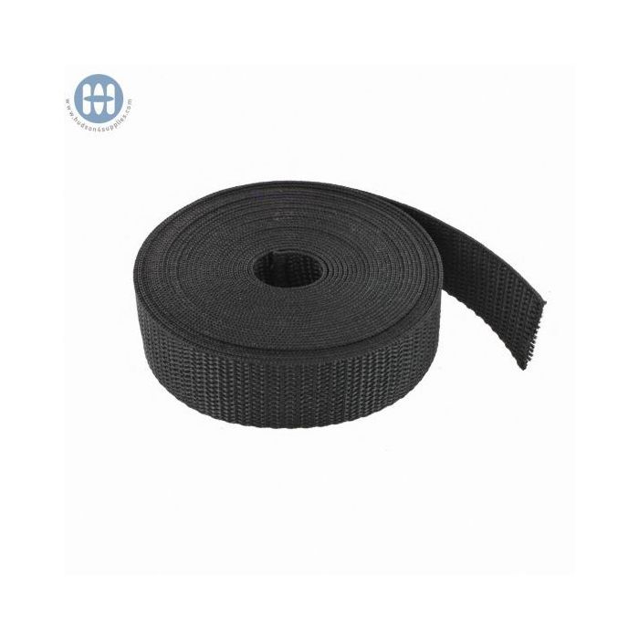 Polypropylene Webbing - Black and White - by 50 yards roll
