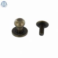 Button spot studs with screw back for leather articles
