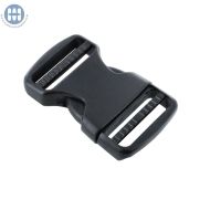 Black Basic Side Release Buckle 1-1/2" DLL on a white background, featuring a blue Hudson logo.